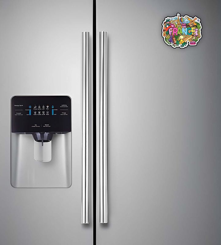 France Country Wooden Fridge Magnet Sticker Refrigerator Door, Home & Kitchen Decor Accessories Travel Souvenir Stylish Gift Item for Friend